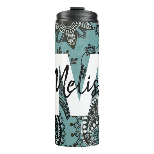 Thermaltumbler personalisiert Monogramm Thermosbecher (Vorderseite)
