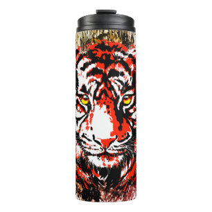 Thermaltumbler Red Tiger Farbenfrohe Tigerfront Thermosbecher