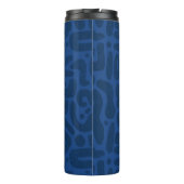 Thermische Flasche mit blauem Muster (Rückseite)