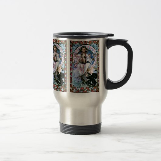 Thermische Tasse: Mucha - Slavia - Sezession Reisebecher (Rechts)
