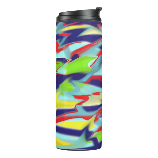 Thermische Trommel - blaues Chaos in Form-Entwurf Thermosbecher (Nach links gedreht)