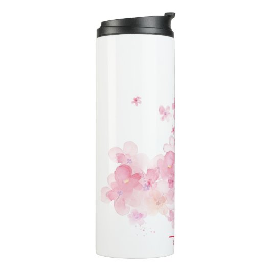 Thermischer Tumbler, personalisiert florale Monogr Thermosbecher (Nach links gedreht)