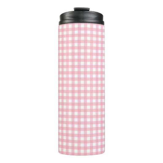 Thermischer Tumbler, rosa und weiß Thermosbecher (Vorderseite)