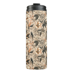 Thermischer Tumbler, Vintages Blumenmuster Thermosbecher