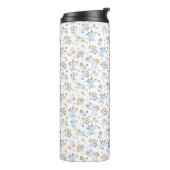 Thermischer Tumbler, weißes Monogramm Floral Thermosbecher (Nach links gedreht)