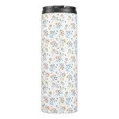 Thermischer Tumbler, weißes Monogramm Floral Thermosbecher (Rückseite)