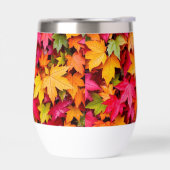 Thermobecher mit Herbstlaub in Herbstfarben (Links)