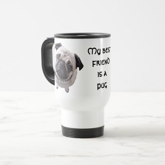 Thermobecher "Mops" Reisebecher (Vorderseite Links)