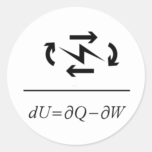 Thermodynamik des ersten Gesetzes Runder Aufkleber (Vorderseite)