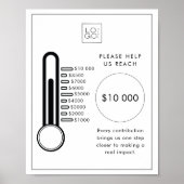 Thermometer Fundraiser Donation Goal Tracker Sign Poster (Vorne)