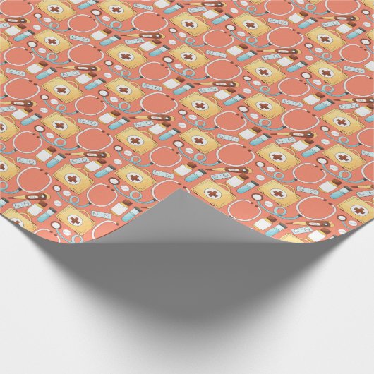 Thermometer für medizinisches Muster Geschenkpapier (Ecke)