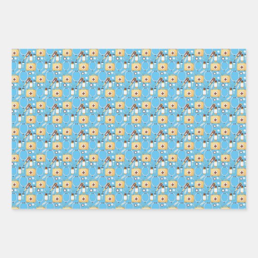 Thermometer für medizinisches Muster Geschenkpapier Set (Vorderseite 2)