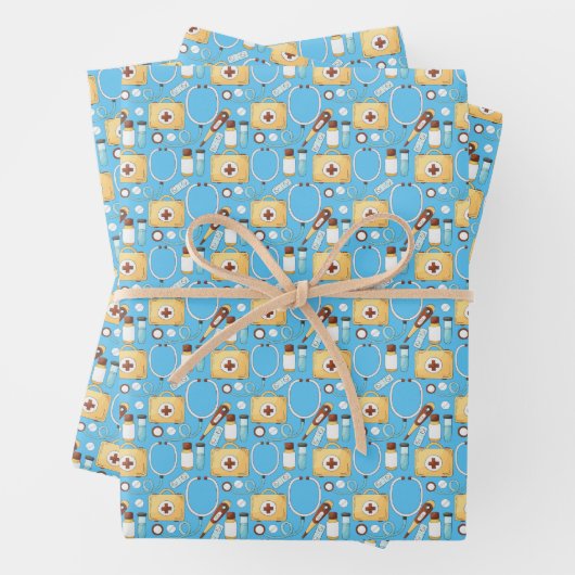 Thermometer für medizinisches Muster Geschenkpapier Set (Beispiel)