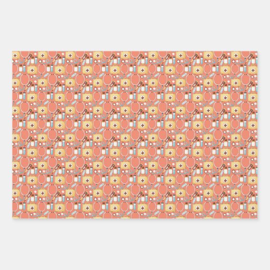 Thermometer für medizinisches Muster Geschenkpapier Set (Vorderseite 3)