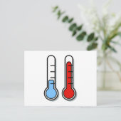 Thermometer kalt warm kalt warm postkarte (Stehend Vorderseite)