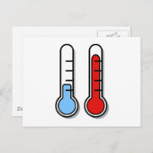 Thermometer kalt warm kalt warm postkarte (Vorne/Hinten)