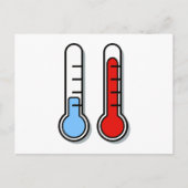 Thermometer kalt warm kalt warm postkarte (Vorderseite)