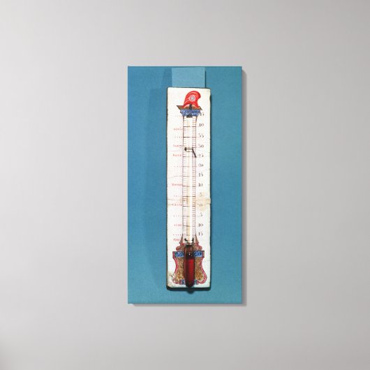 Thermometer mit einer sensygischen Motorhaube über Leinwanddruck (Vorderseite)
