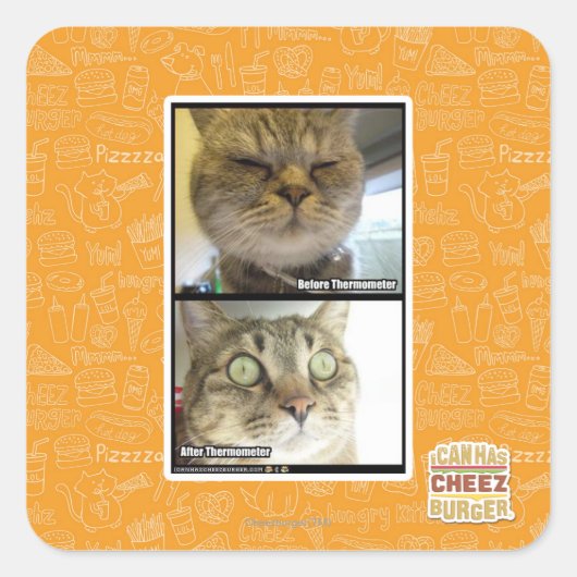 Thermometer Quadratischer Aufkleber (Vorderseite)