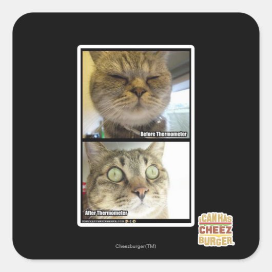 Thermometer Quadratischer Aufkleber (Vorderseite)