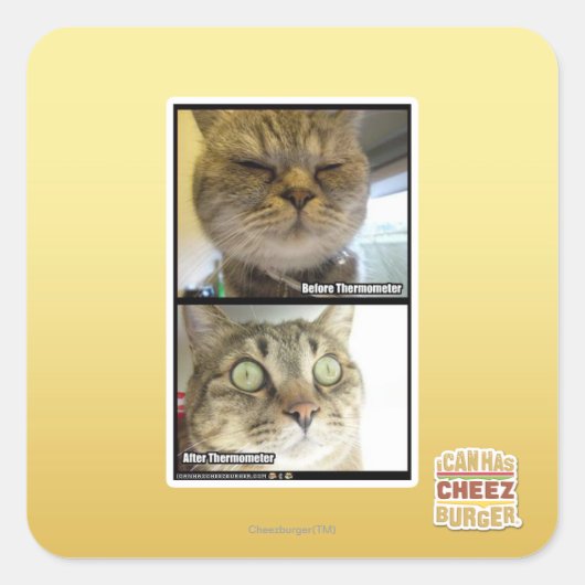 Thermometer Quadratischer Aufkleber (Vorderseite)
