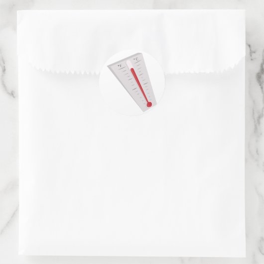 Thermometer Runder Aufkleber (Tasche)