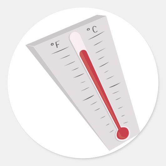 Thermometer Runder Aufkleber (Vorderseite)