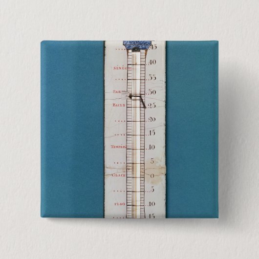 Thermometer übergestiegen mit einer phrygian Mütze Button (Vorderseite)