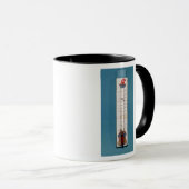 Thermometer übergestiegen mit einer phrygian Mütze Tasse (VorderseiteRechts)