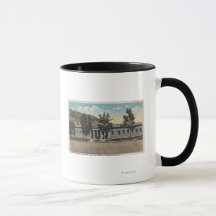Thermopolis, WY - Ansicht des Big Horn-Bad-Hauses Tasse