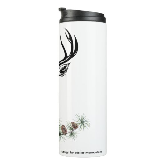 Thermosbecher mit Hirsch-Motiv (Nach rechts gedreht)