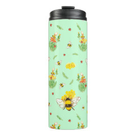 Thermosflasche mit Bienen und Glückskäfer Thermosbecher