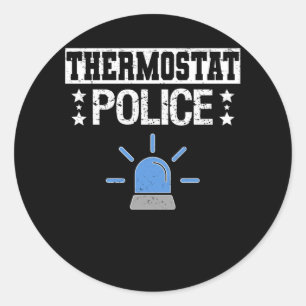 Thermostat-Büromheizung Sommertemperatur Runder Aufkleber