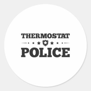 Thermostat Police Fun Vater gibt den Tag der Feder Runder Aufkleber