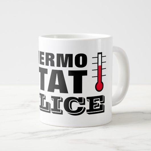 Thermostat Police lustig große Jumbo Größe Jumbo-Tasse (Vorderseite Rechts)