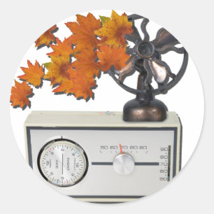 ThermostatHeizungFanLeaves052215 Runder Aufkleber