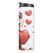 Thermotumbler Affe rote Herzen Thermosbecher (Nach rechts gedreht)
