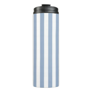 Thermotumbler Babyblau und Weiß gestreift Thermosbecher