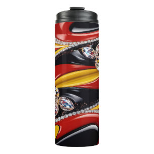 Thermotumbler mit belgischen Farben Thermosbecher