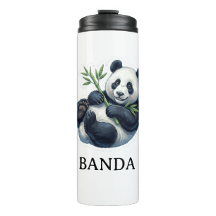 Thermotumbler Panda isst Bambus-Kaffeetasse Thermosbecher