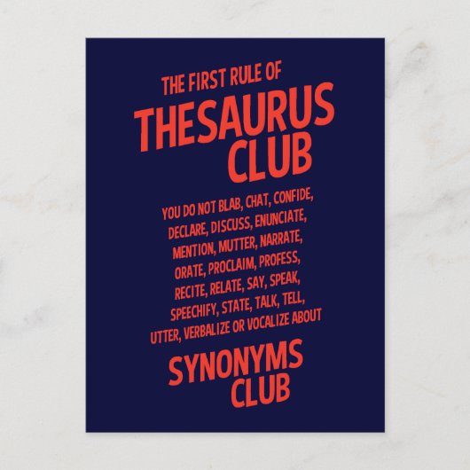 Thesaurus Club Postkarte (Vorderseite)