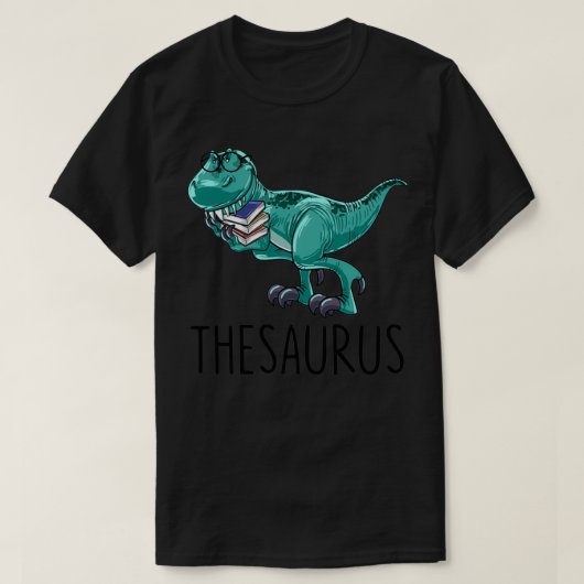 Thesaurus Dino Books Funny TRe Dinosaur Librarian T-Shirt (Design vorne)