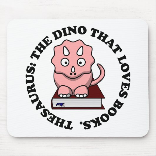 Thesaurus: Ein Dinosaurier der Liebe-Lesebücher Mousepad (Vorne)