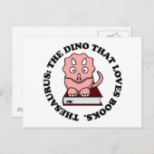 Thesaurus: Ein Dinosaurier, der Lieben Bücher lese Postkarte (Vorne/Hinten)