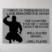 Thesaurus Ninjas Funny Ninja Poster-Zeichen Poster (Vorne)