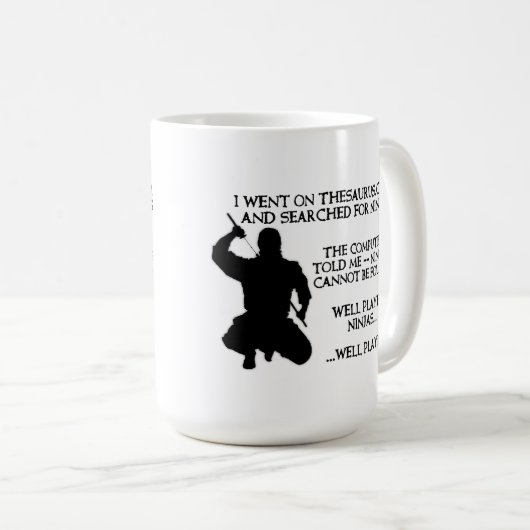 Thesaurus Ninjas Funny NinjaMug Kaffeetasse (VorderseiteRechts)