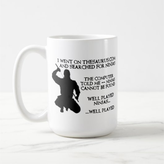 Thesaurus Ninjas Funny NinjaMug Kaffeetasse (Links)