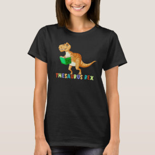 Thesaurus Rex Lesen Trex Dino Erster Schultag T-Shirt
