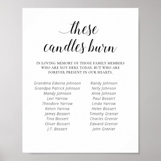 These Candles Burn Family Reunion Memorial Poster (Vorne)