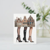 These Houses Have Legs Collage Postkarte (Stehend Vorderseite)